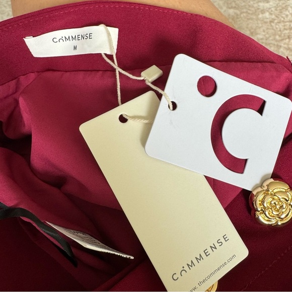 NWT Commense Red Whimsigoth black laceMini Skirt with Gold flower Buttons Medium - Picture 3 of 9